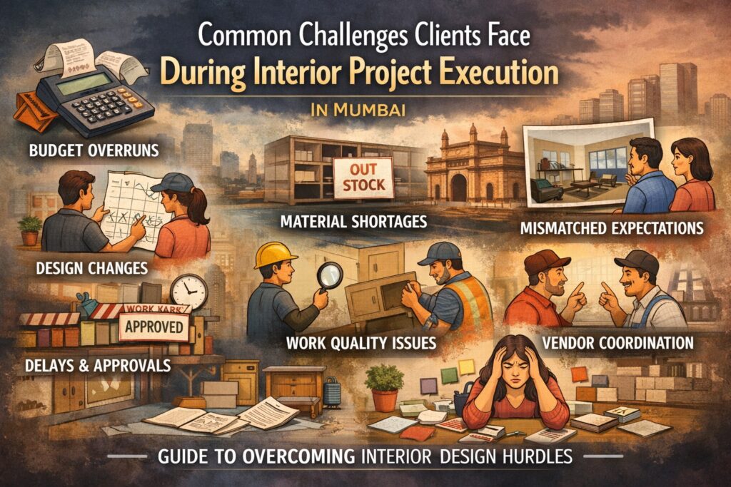 Common Challenges Clients Face During Interior Project Execution — and How We Tackle Them